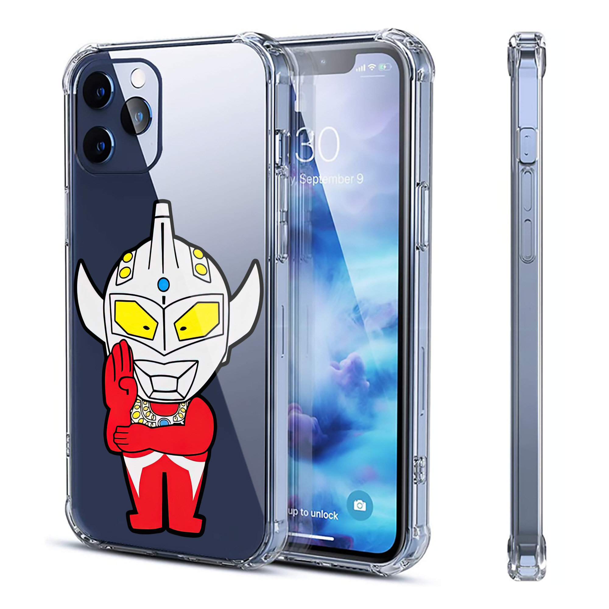 （画像用） ウルトラマン Ultraman 【iPhone 12シリーズ対応】透明スマホケース（クリアソフトケース）
